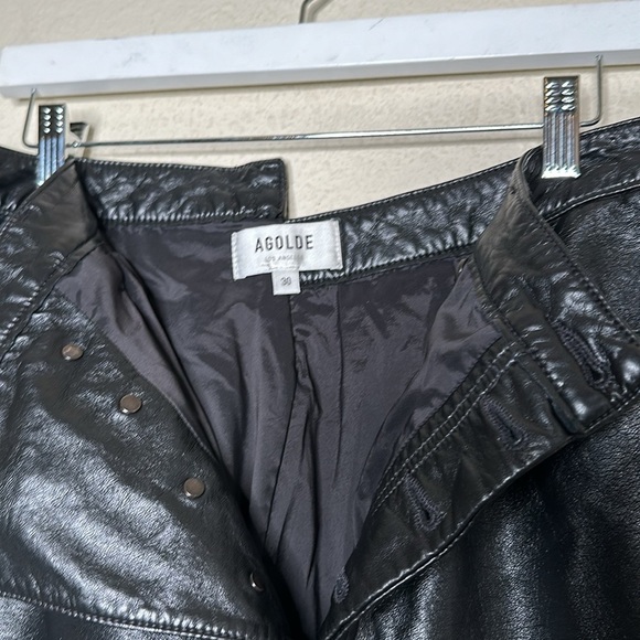 NWOT Revolve AGOLDE Recycled Leather Criss Cross Straight Pants in Detox Sz 30 - Picture 14 of 16